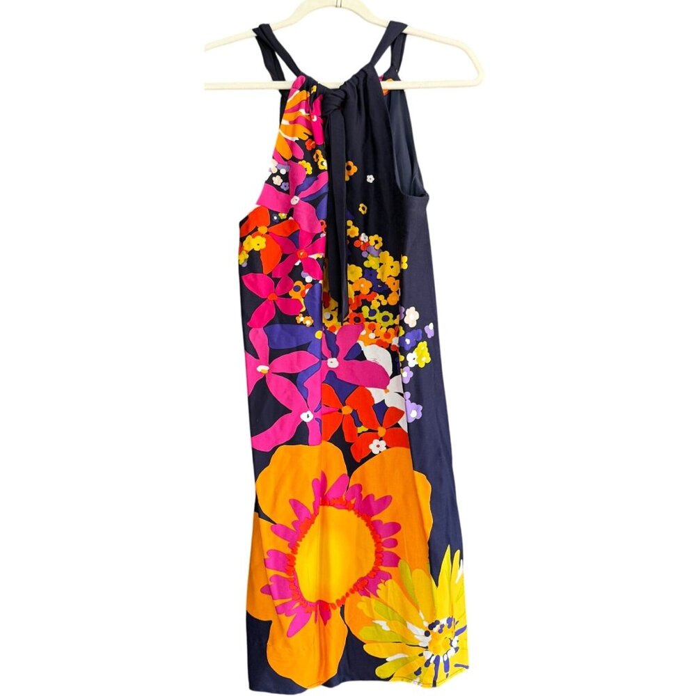 Trina Turk Floral Print Roe Shift Dress Women's 2 Multicolor Formal Colorful